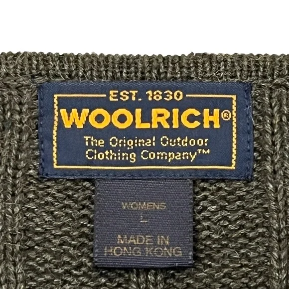 Woolrich Women’s Green Zip Cardigan with Needlework Cottagecore Size Large - Picture 7 of 10